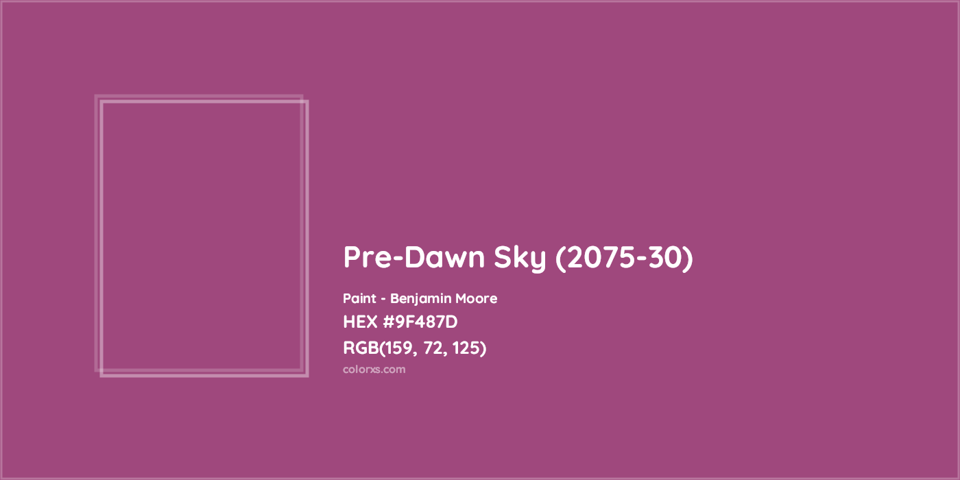 HEX #9F487D Pre-Dawn Sky (2075-30) Paint Benjamin Moore - Color Code