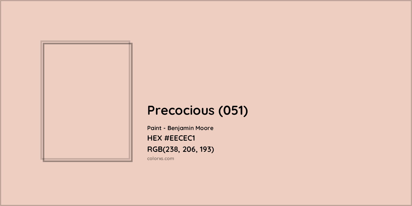 HEX #EECEC1 Precocious (051) Paint Benjamin Moore - Color Code