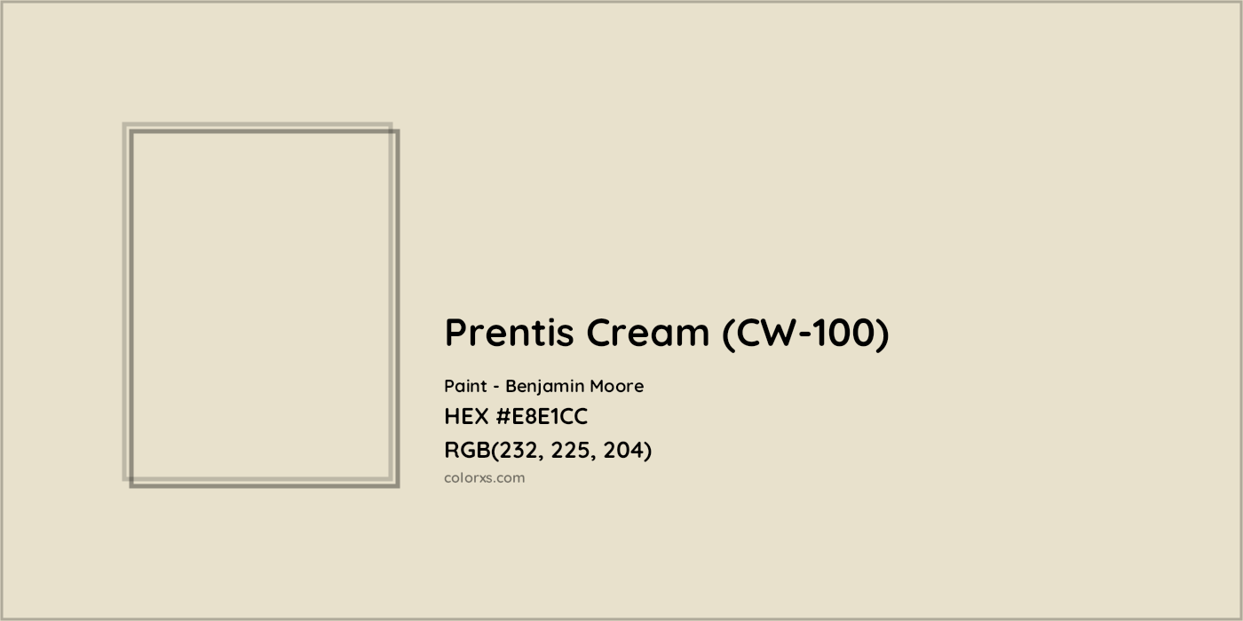 HEX #E8E1CC Prentis Cream (CW-100) Paint Benjamin Moore - Color Code