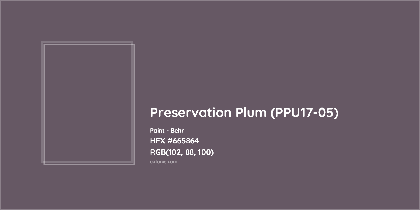 HEX #665864 Preservation Plum (PPU17-05) Paint Behr - Color Code
