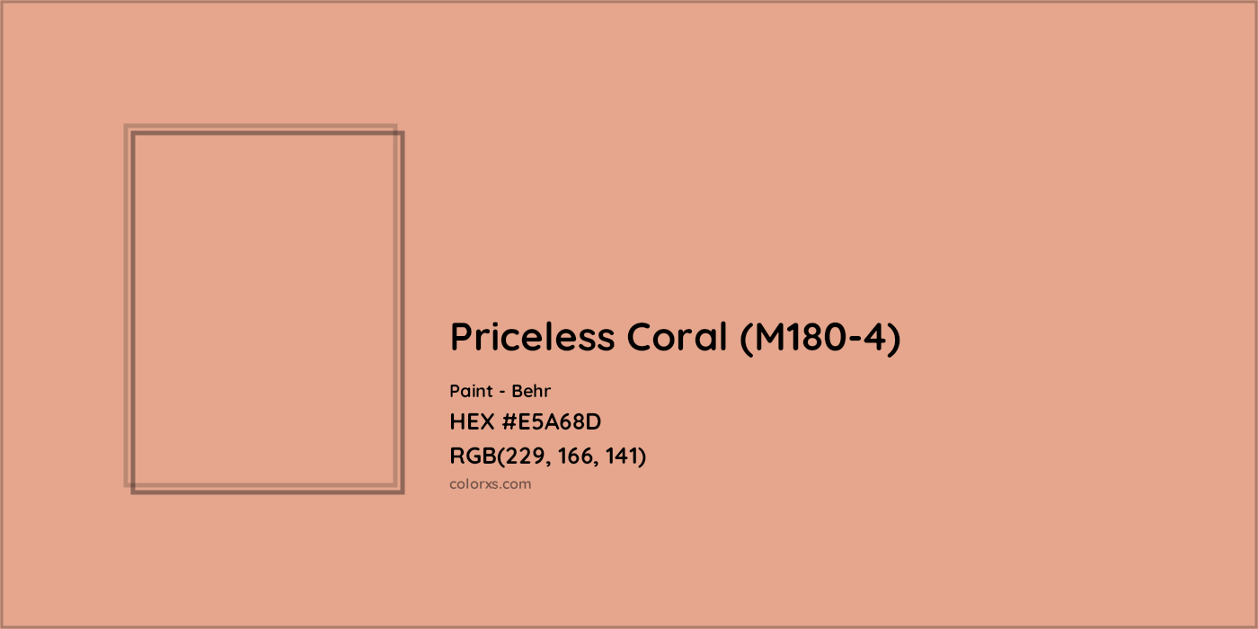 HEX #E5A68D Priceless Coral (M180-4) Paint Behr - Color Code