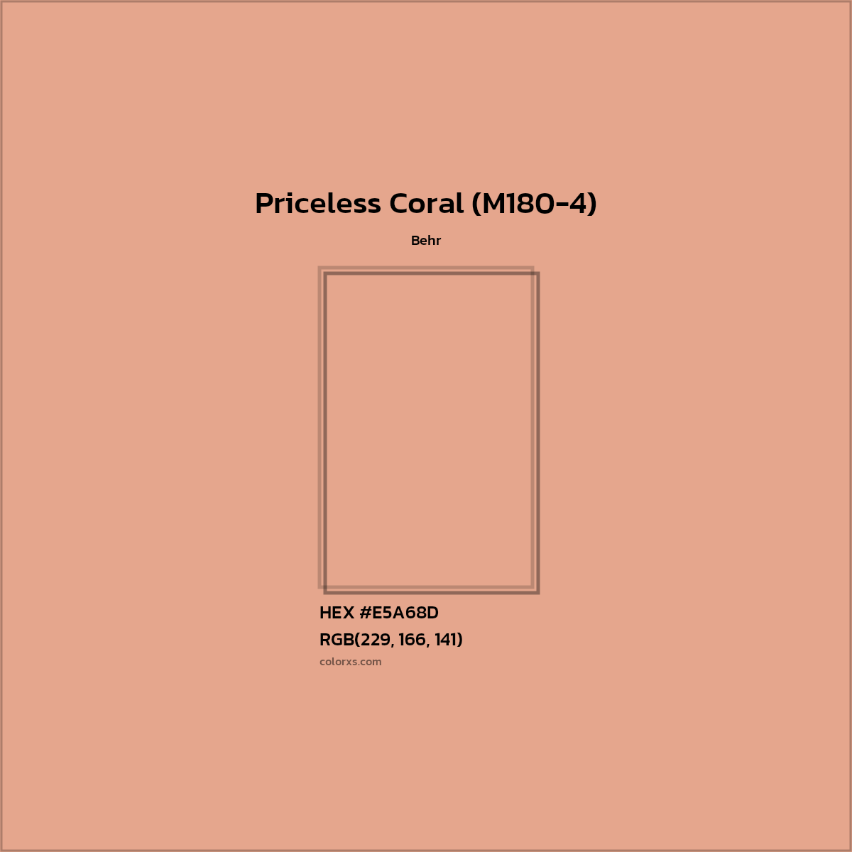 HEX #E5A68D Priceless Coral (M180-4) Paint Behr - Color Code