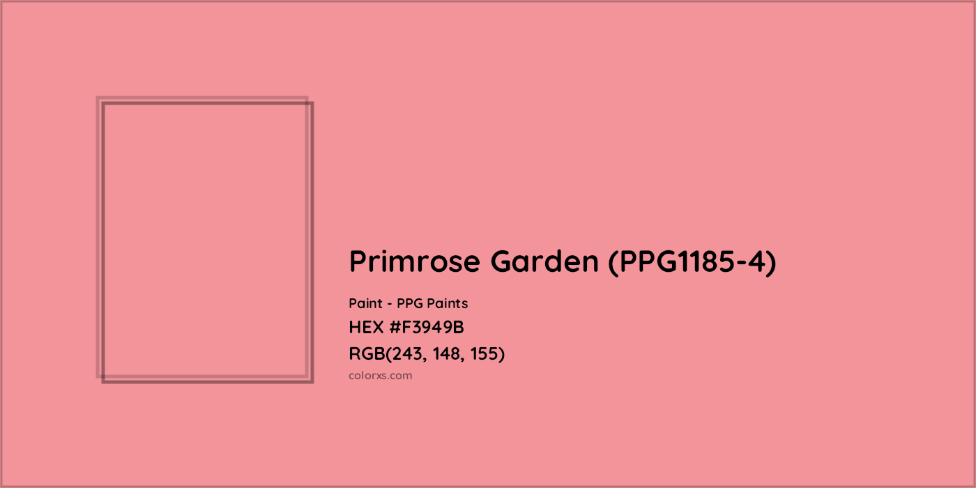 HEX #F3949B Primrose Garden (PPG1185-4) Paint PPG Paints - Color Code