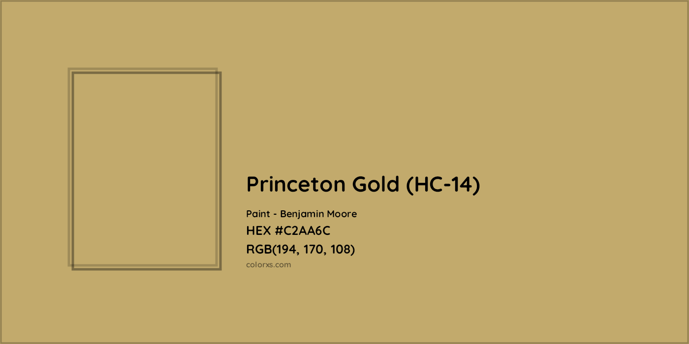 HEX #C2AA6C Princeton Gold (HC-14) Paint Benjamin Moore - Color Code