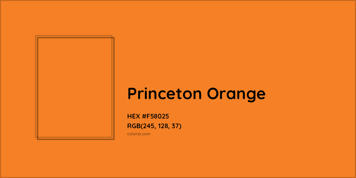 HEX #F58025 Princeton Orange Other School - Color Code