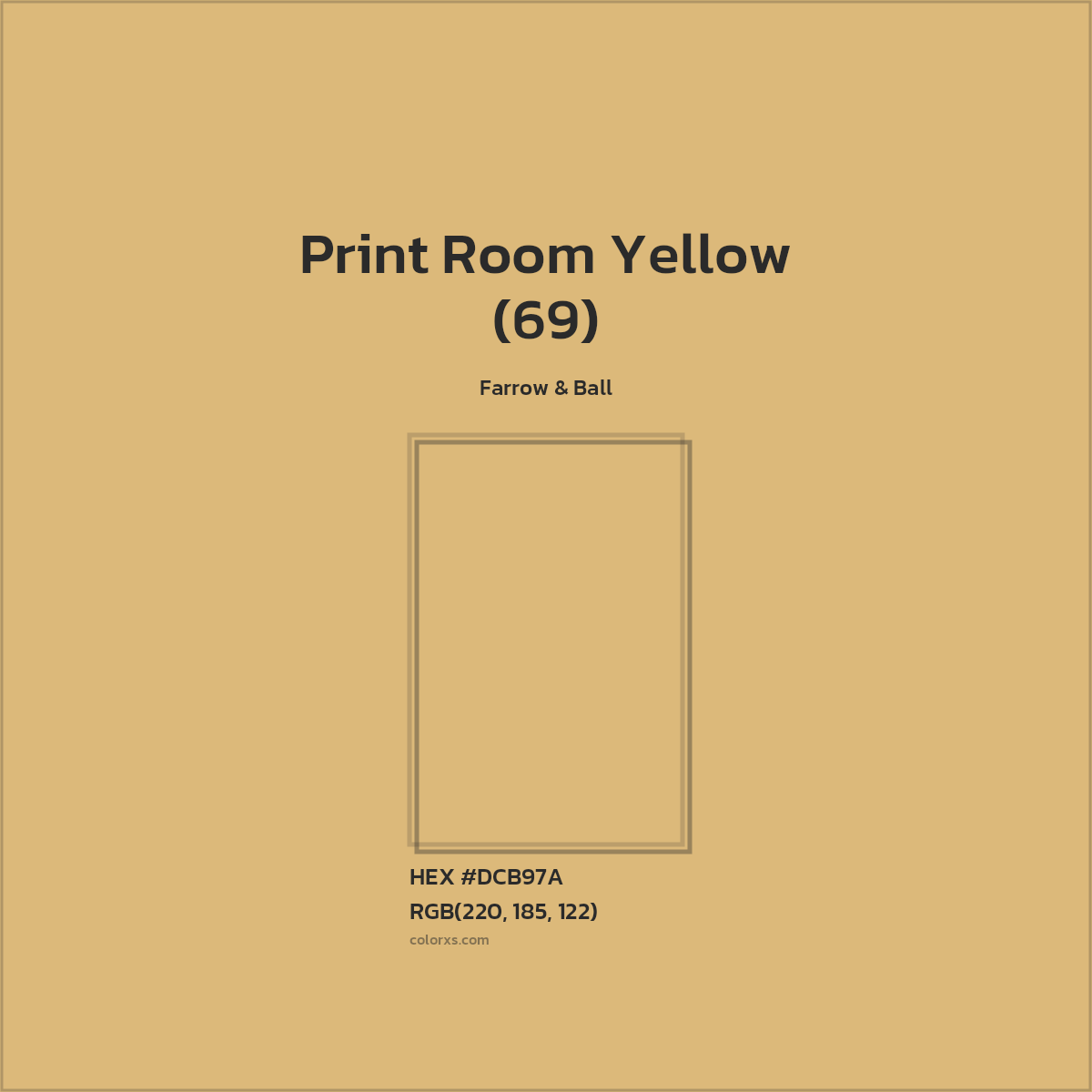 HEX #DCB97A Print Room Yellow (69) Paint Farrow & Ball - Color Code