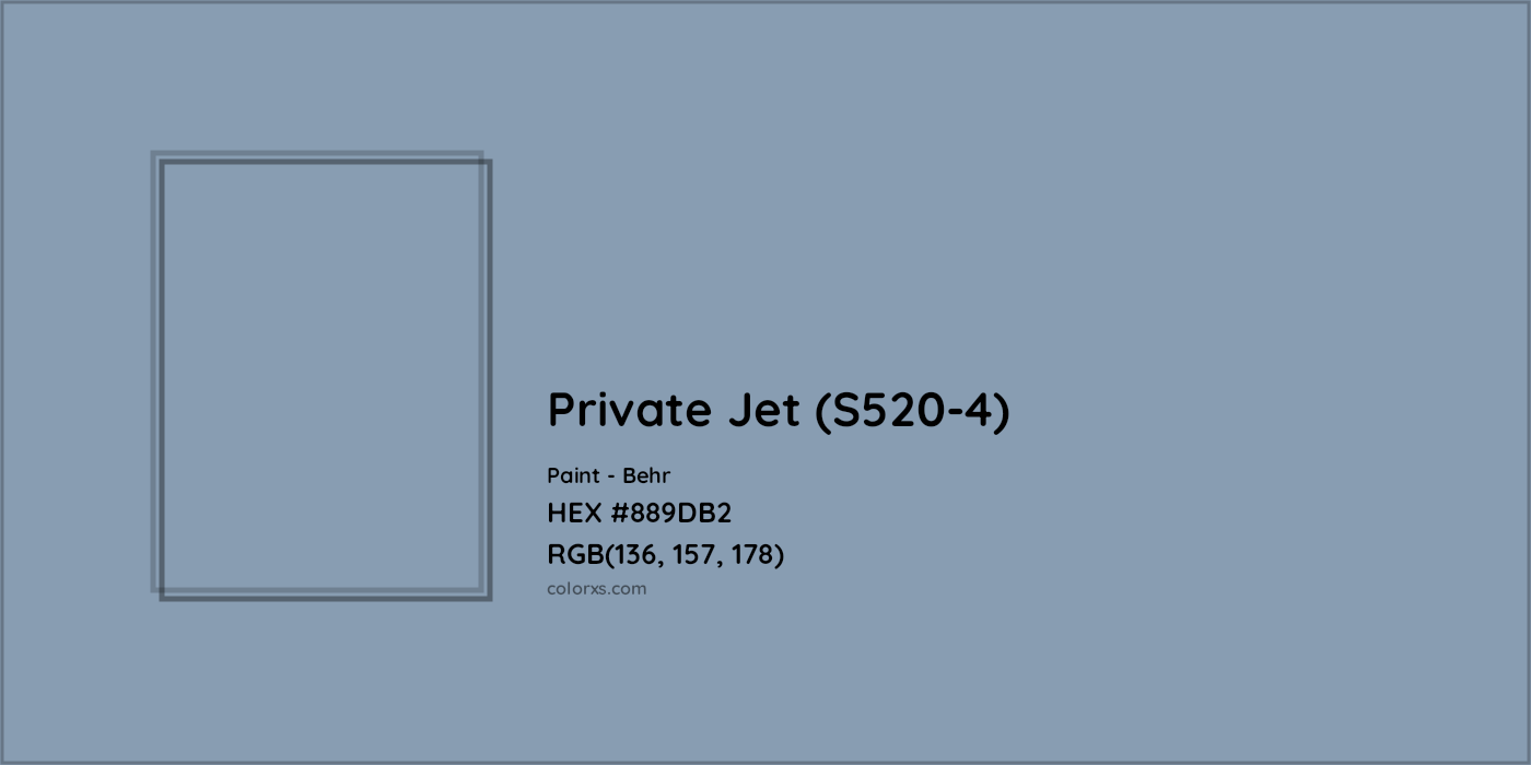 HEX #889DB2 Private Jet (S520-4) Paint Behr - Color Code