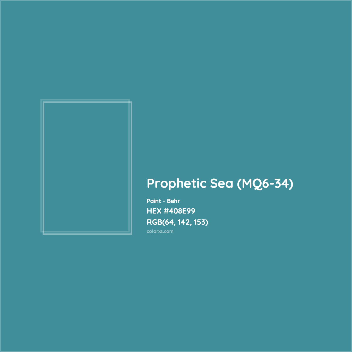HEX #408E99 Prophetic Sea (MQ6-34) Paint Behr - Color Code