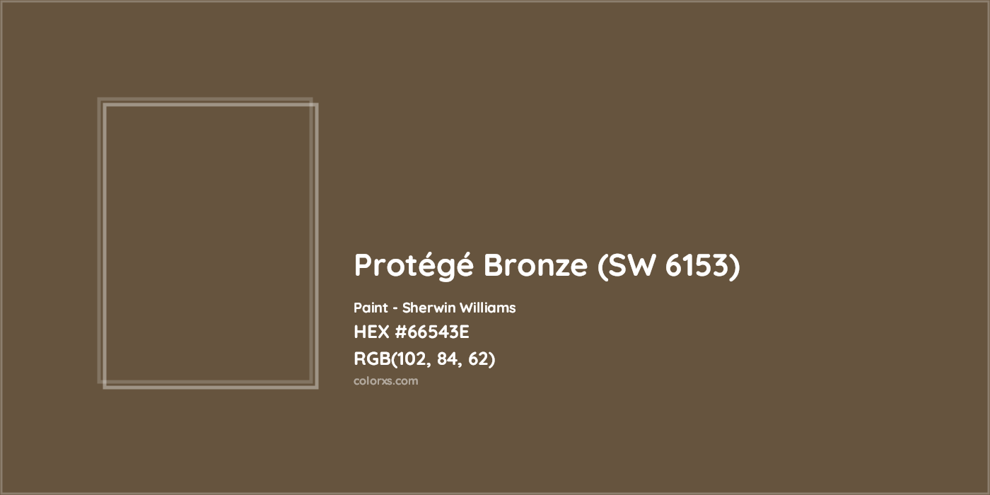 HEX #66543E Protégé Bronze (SW 6153) Paint Sherwin Williams - Color Code