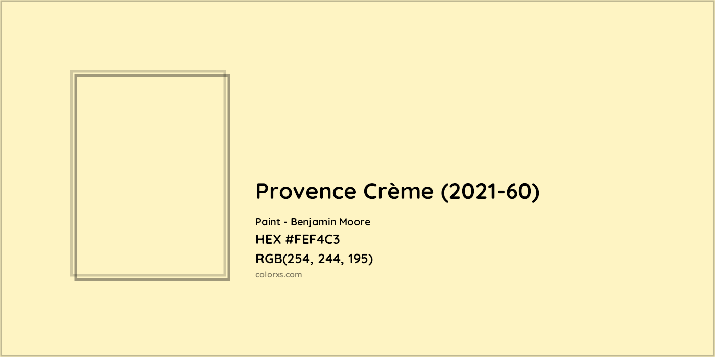 HEX #FEF4C3 Provence Crème (2021-60) Paint Benjamin Moore - Color Code