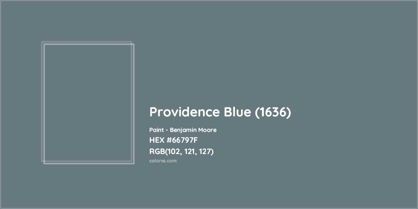 HEX #66797F Providence Blue (1636) Paint Benjamin Moore - Color Code