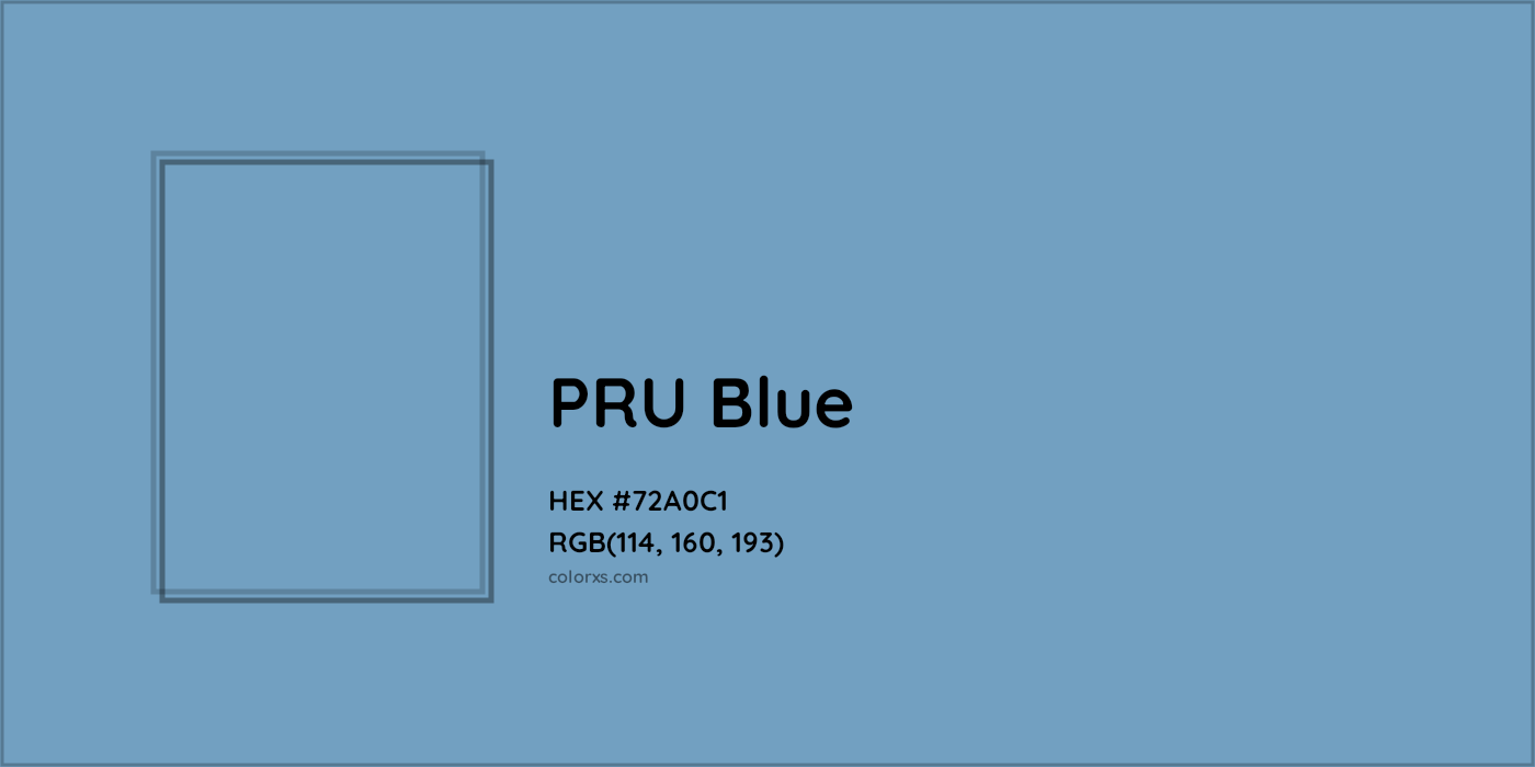 HEX #72A0C1 PRU Blue Other - Color Code