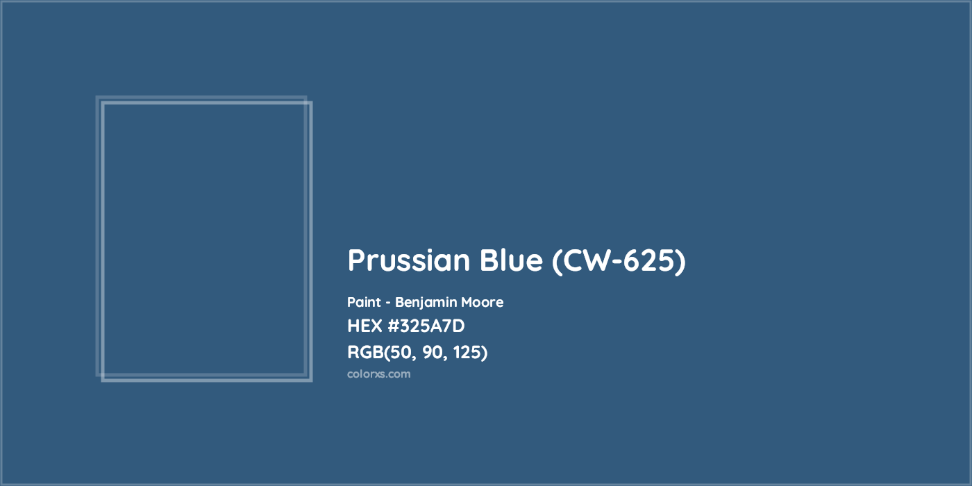 HEX #325A7D Prussian Blue (CW-625) Paint Benjamin Moore - Color Code