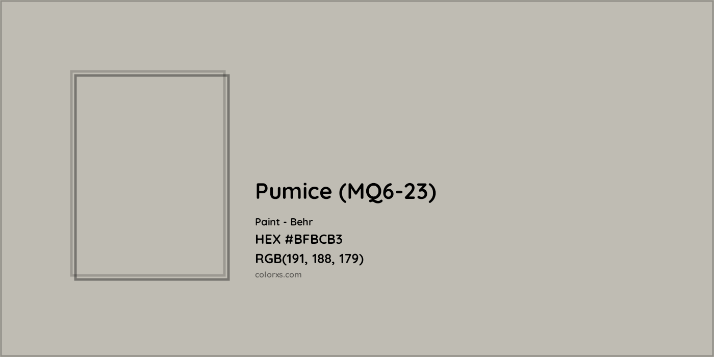 HEX #BFBCB3 Pumice (MQ6-23) Paint Behr - Color Code