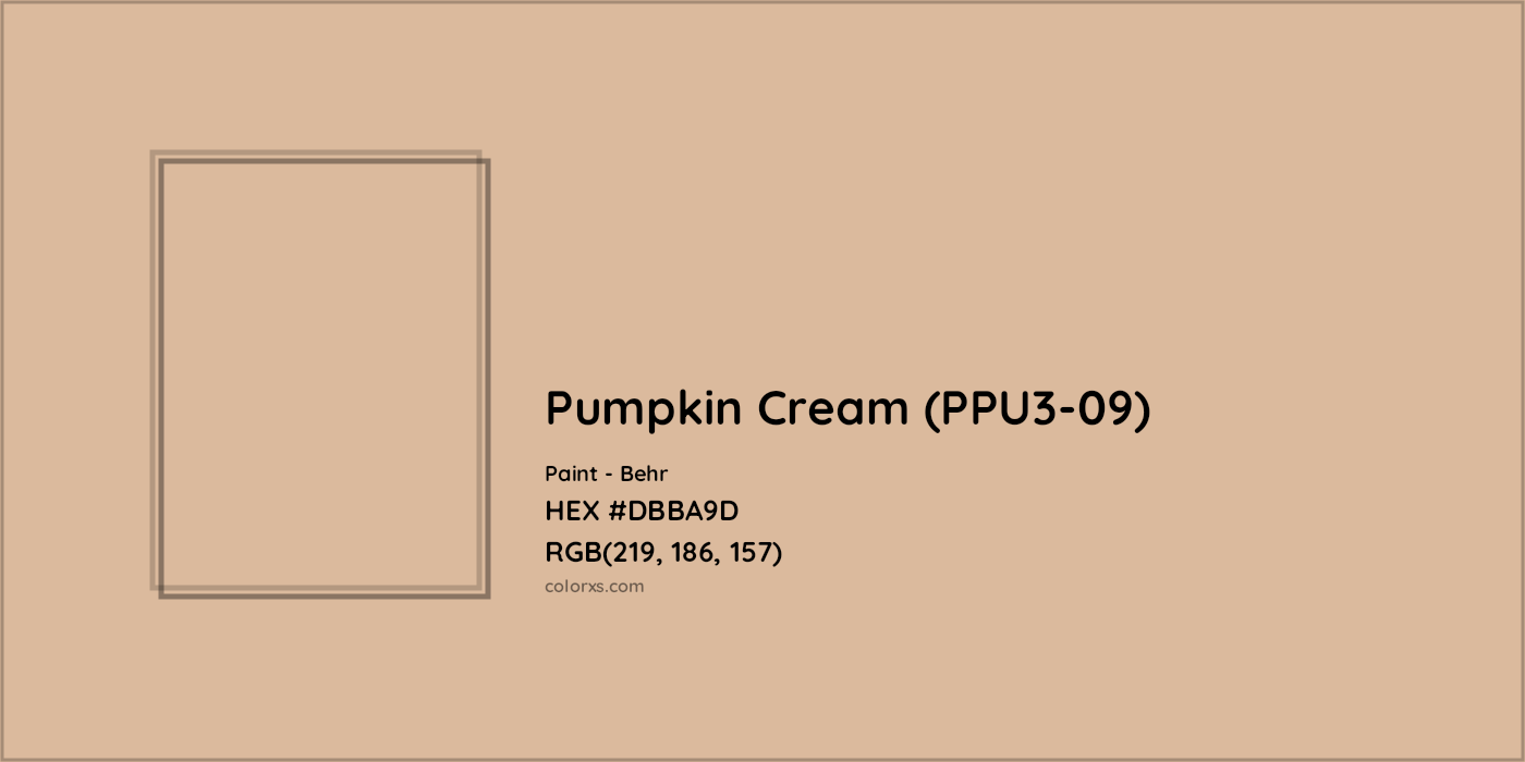 HEX #DBBA9D Pumpkin Cream (PPU3-09) Paint Behr - Color Code