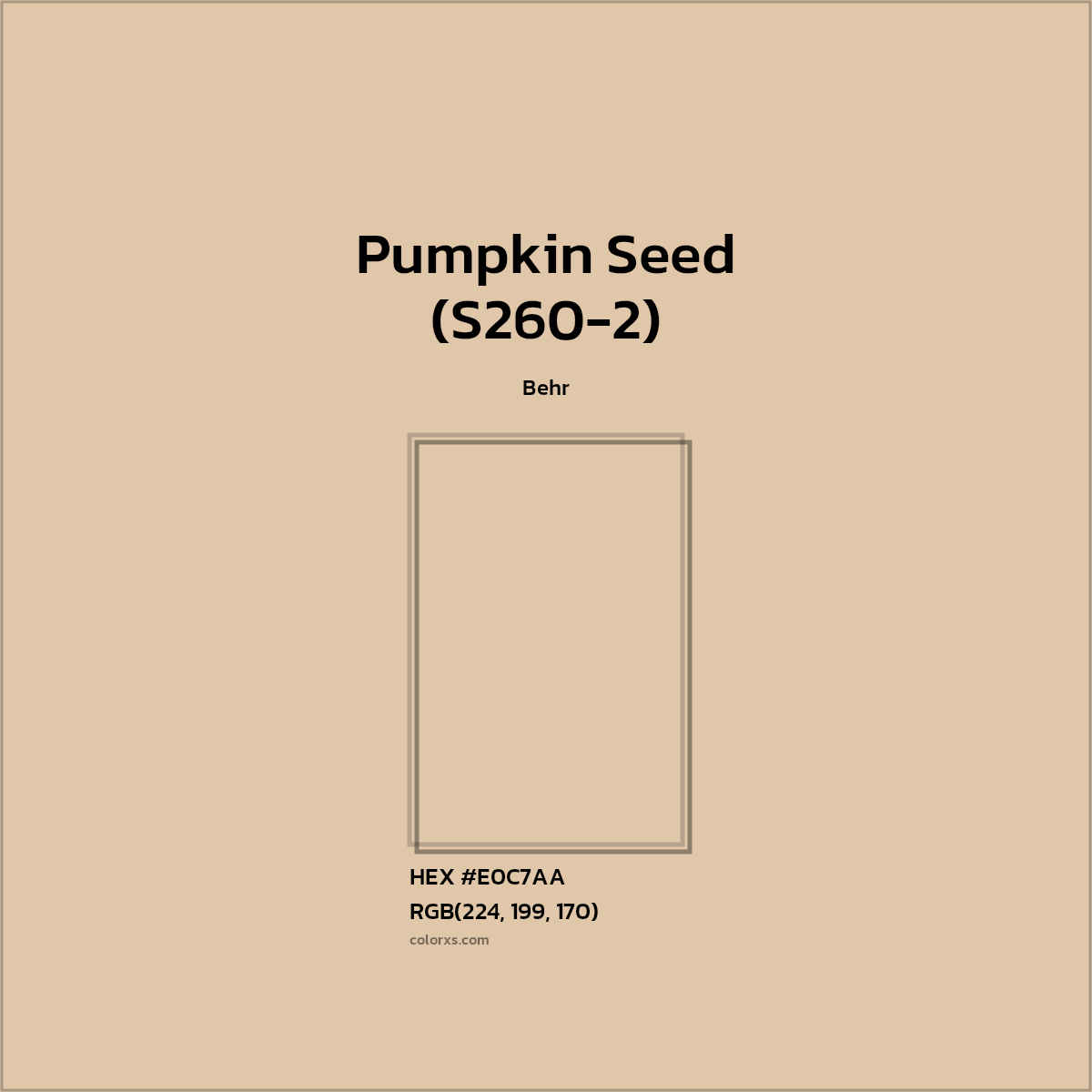 HEX #E0C7AA Pumpkin Seed (S260-2) Paint Behr - Color Code