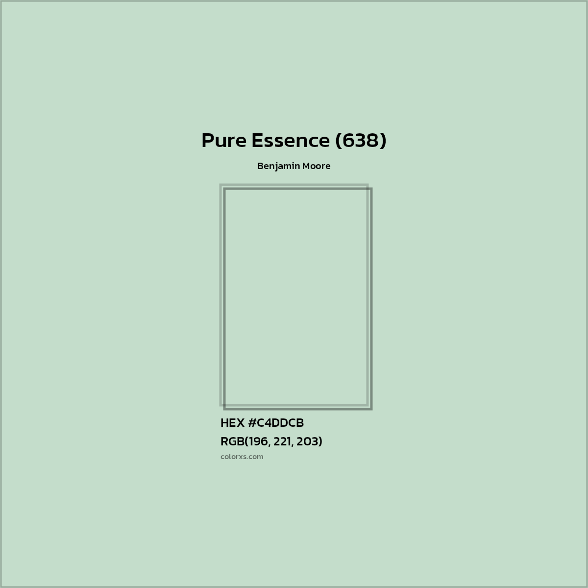 HEX #C4DDCB Pure Essence (638) Paint Benjamin Moore - Color Code