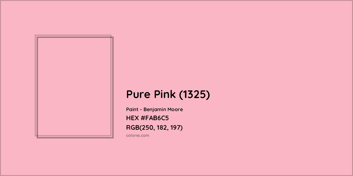 HEX #FAB6C5 Pure Pink (1325) Paint Benjamin Moore - Color Code