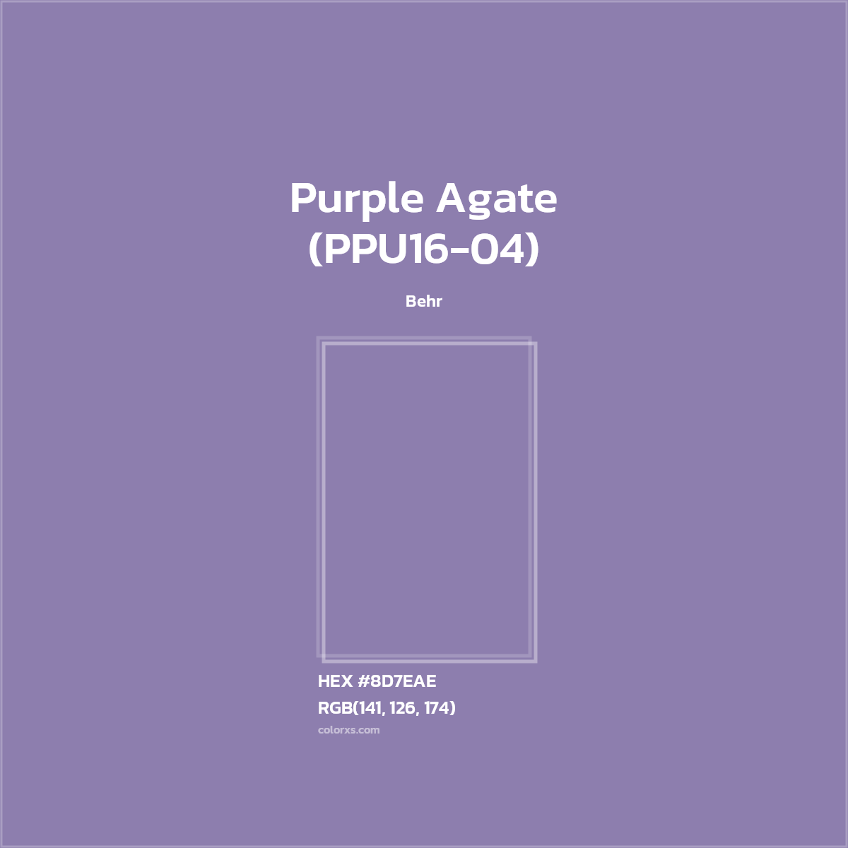 HEX #8D7EAE Purple Agate (PPU16-04) Paint Behr - Color Code