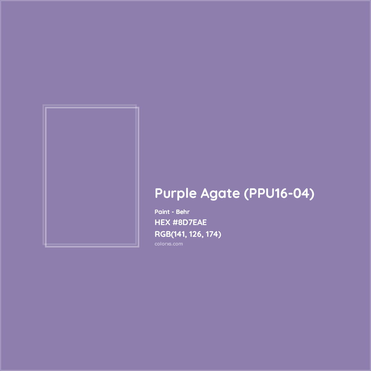 HEX #8D7EAE Purple Agate (PPU16-04) Paint Behr - Color Code