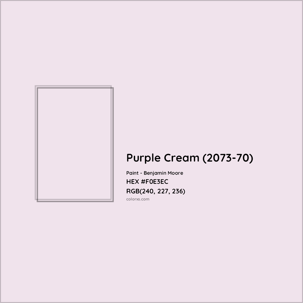 HEX #F0E3EC Purple Cream (2073-70) Paint Benjamin Moore - Color Code
