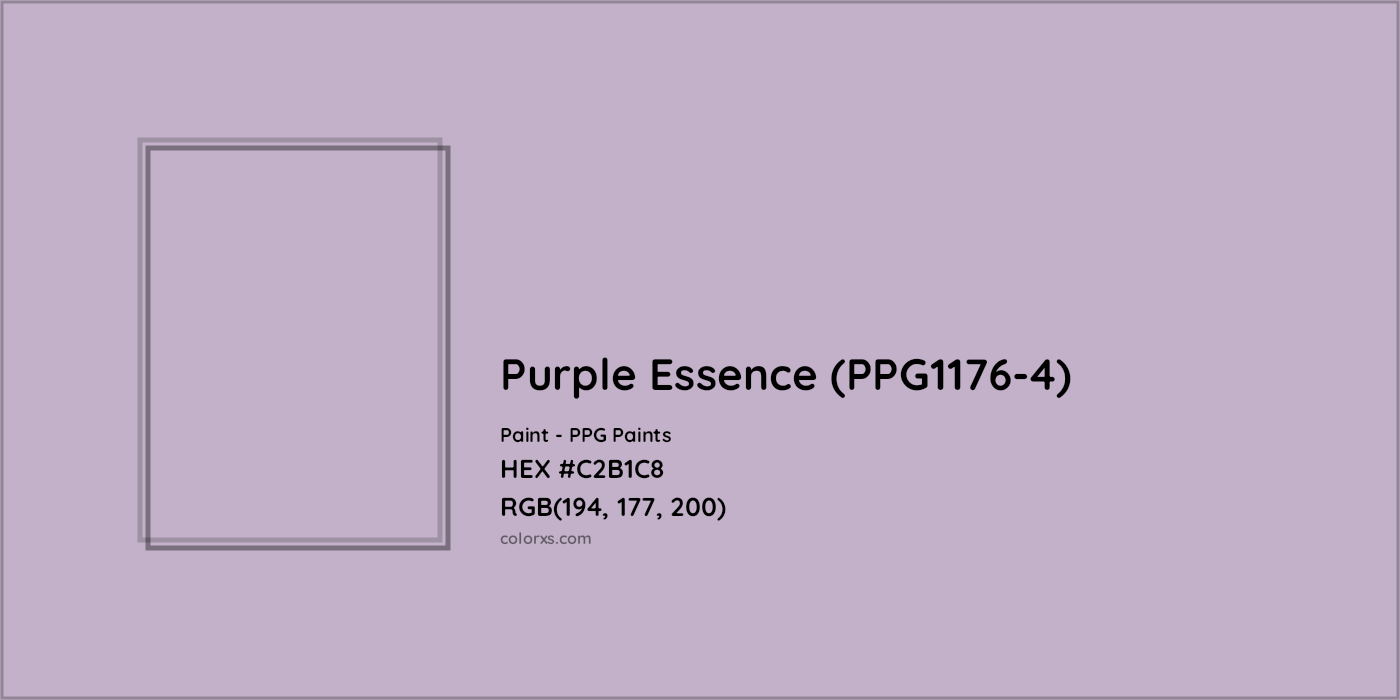 HEX #C2B1C8 Purple Essence (PPG1176-4) Paint PPG Paints - Color Code