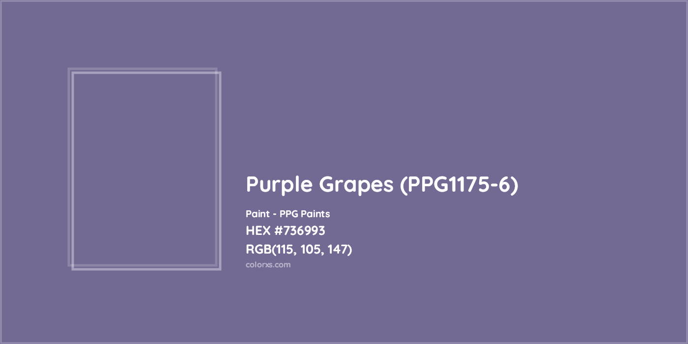 HEX #736993 Purple Grapes (PPG1175-6) Paint PPG Paints - Color Code