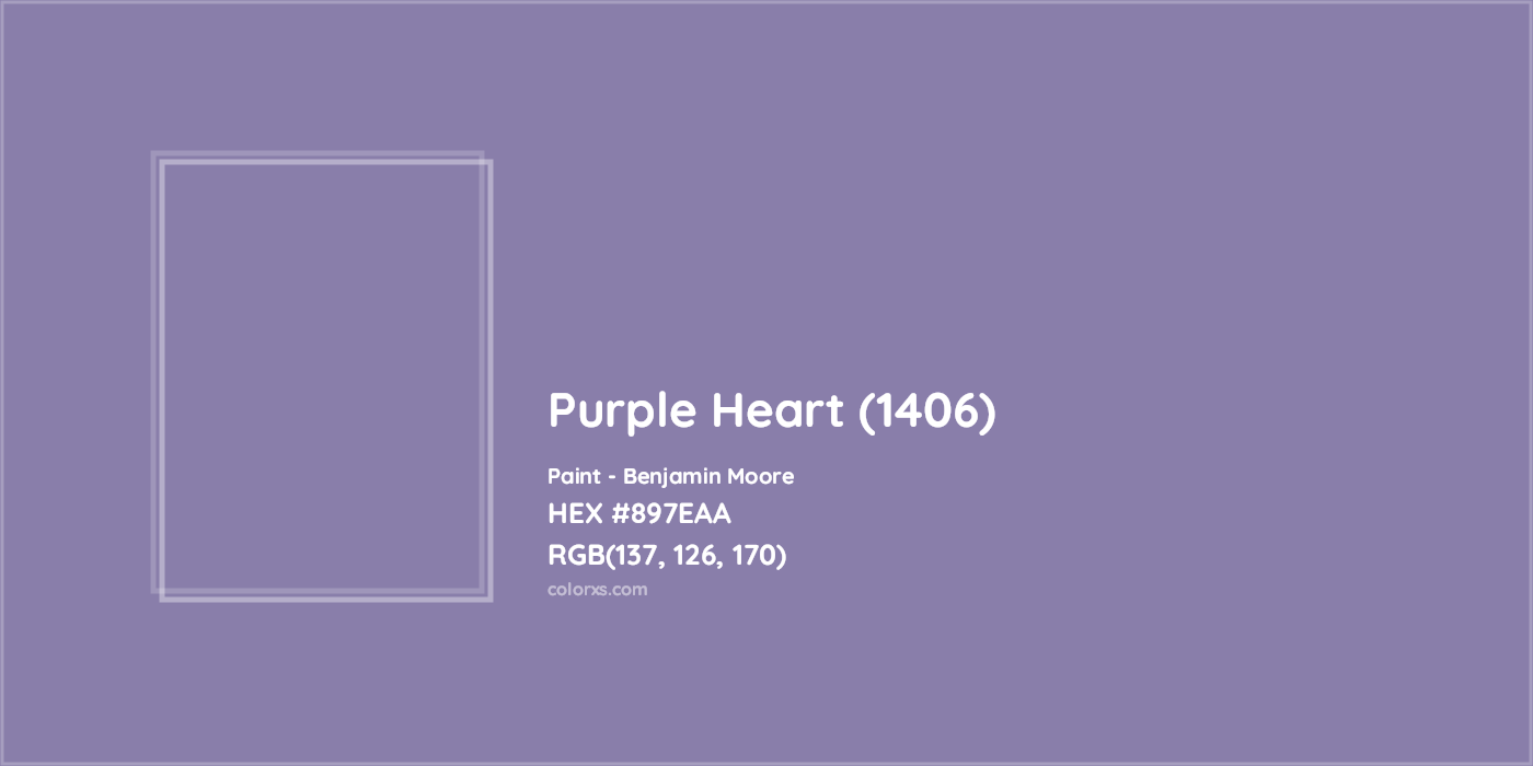HEX #897EAA Purple Heart (1406) Paint Benjamin Moore - Color Code