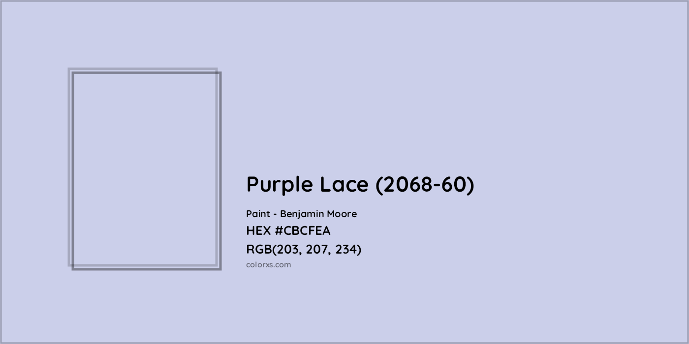 HEX #CBCFEA Purple Lace (2068-60) Paint Benjamin Moore - Color Code
