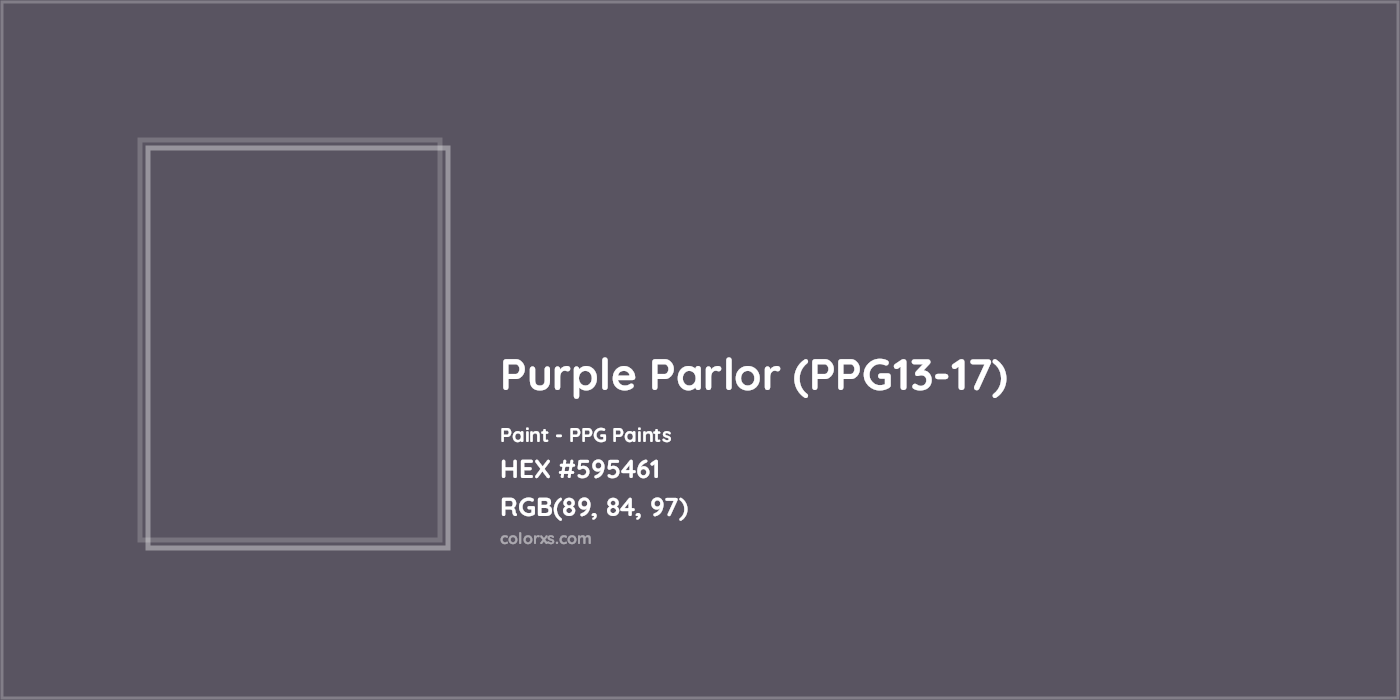 HEX #595461 Purple Parlor (PPG13-17) Paint PPG Paints - Color Code
