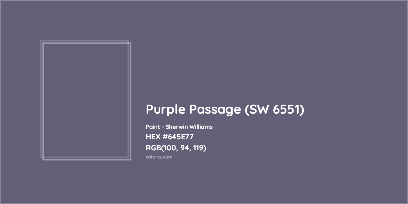 HEX #645E77 Purple Passage (SW 6551) Paint Sherwin Williams - Color Code