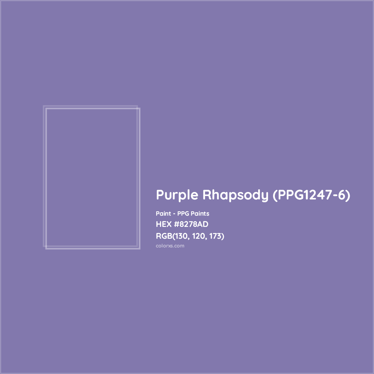 HEX #8278AD Purple Rhapsody (PPG1247-6) Paint PPG Paints - Color Code