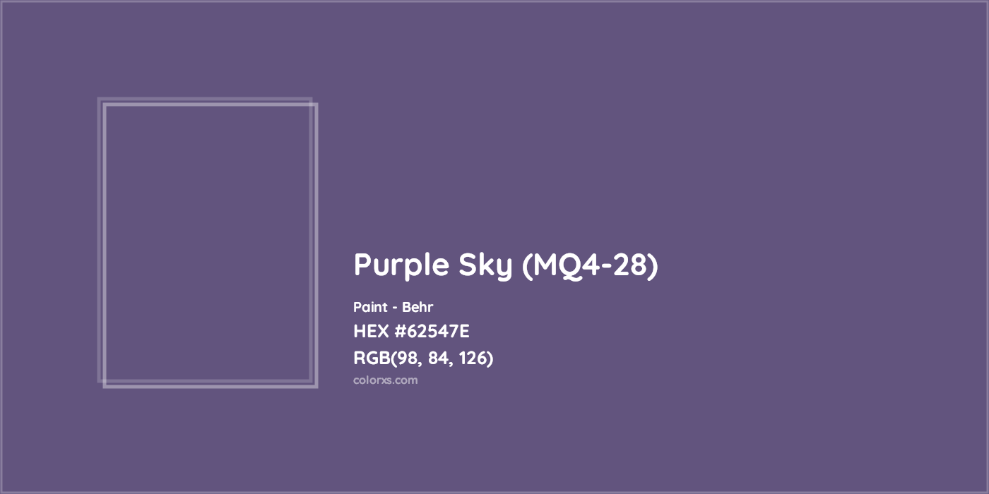 HEX #62547E Purple Sky (MQ4-28) Paint Behr - Color Code