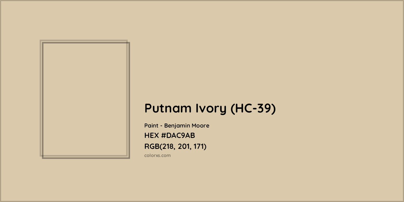 HEX #DAC9AB Putnam Ivory (HC-39) Paint Benjamin Moore - Color Code