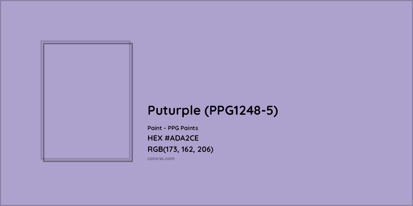 HEX #ADA2CE Puturple (PPG1248-5) Paint PPG Paints - Color Code