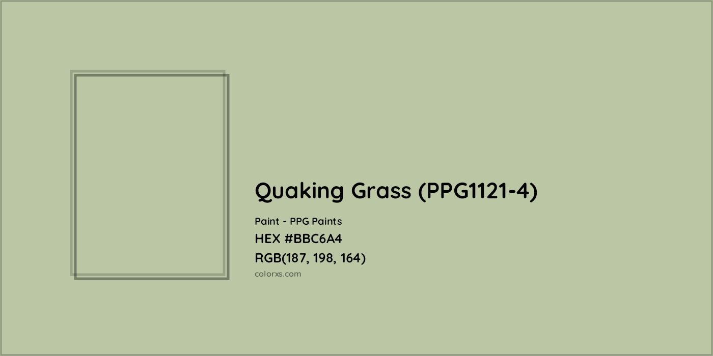 HEX #BBC6A4 Quaking Grass (PPG1121-4) Paint PPG Paints - Color Code