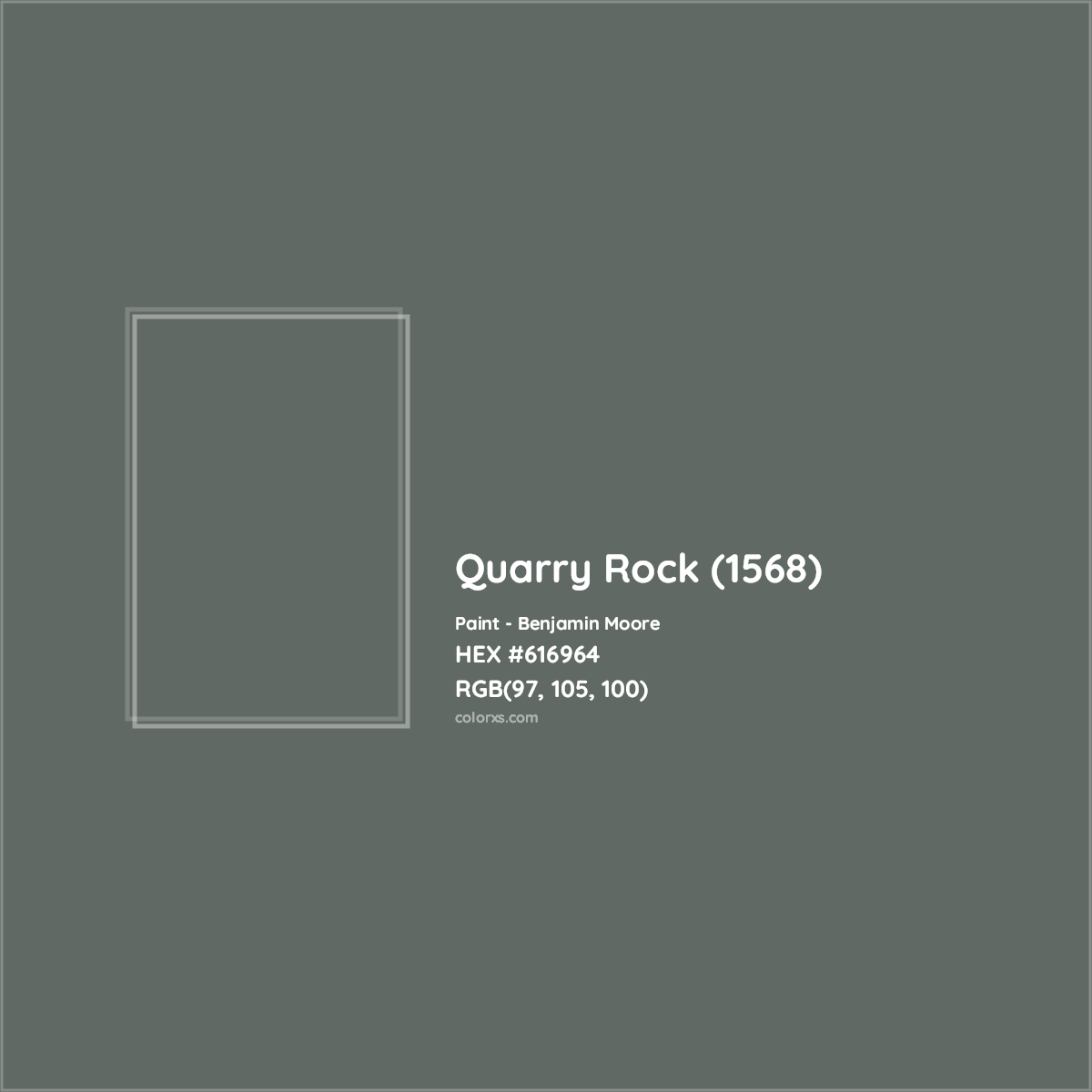 HEX #616964 Quarry Rock (1568) Paint Benjamin Moore - Color Code