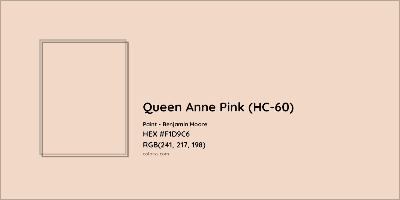 HEX #F1D9C6 Queen Anne Pink (HC-60) Paint Benjamin Moore - Color Code