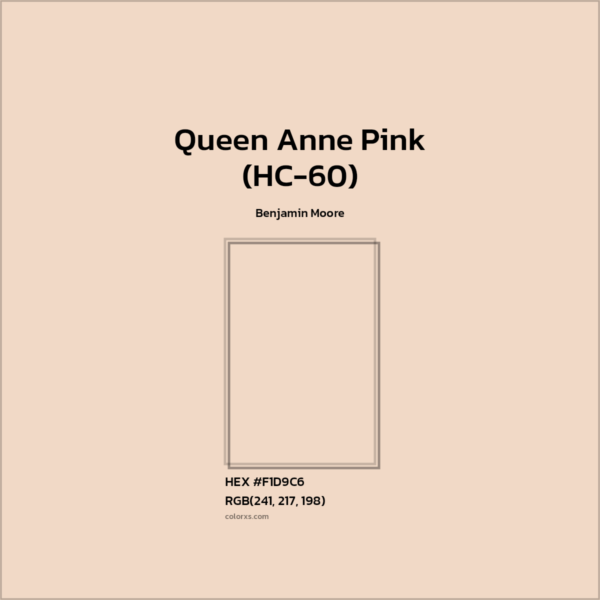 HEX #F1D9C6 Queen Anne Pink (HC-60) Paint Benjamin Moore - Color Code