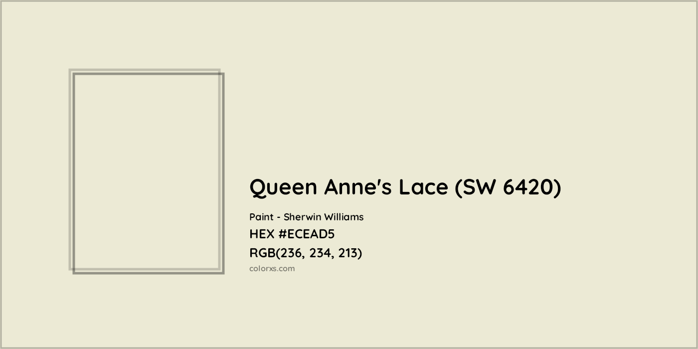 HEX #ECEAD5 Queen Anne's Lace (SW 6420) Paint Sherwin Williams - Color Code