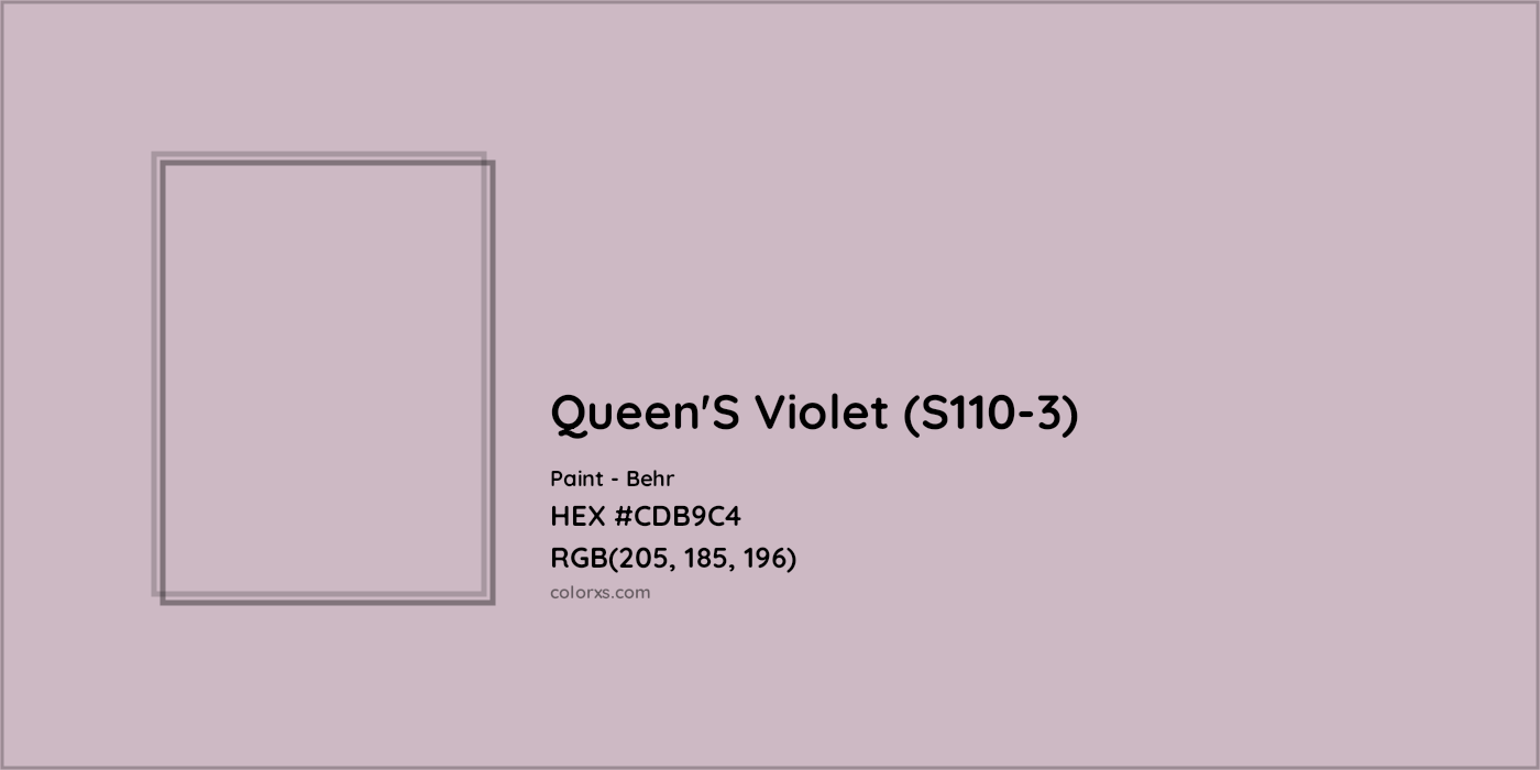 HEX #CDB9C4 Queen'S Violet (S110-3) Paint Behr - Color Code