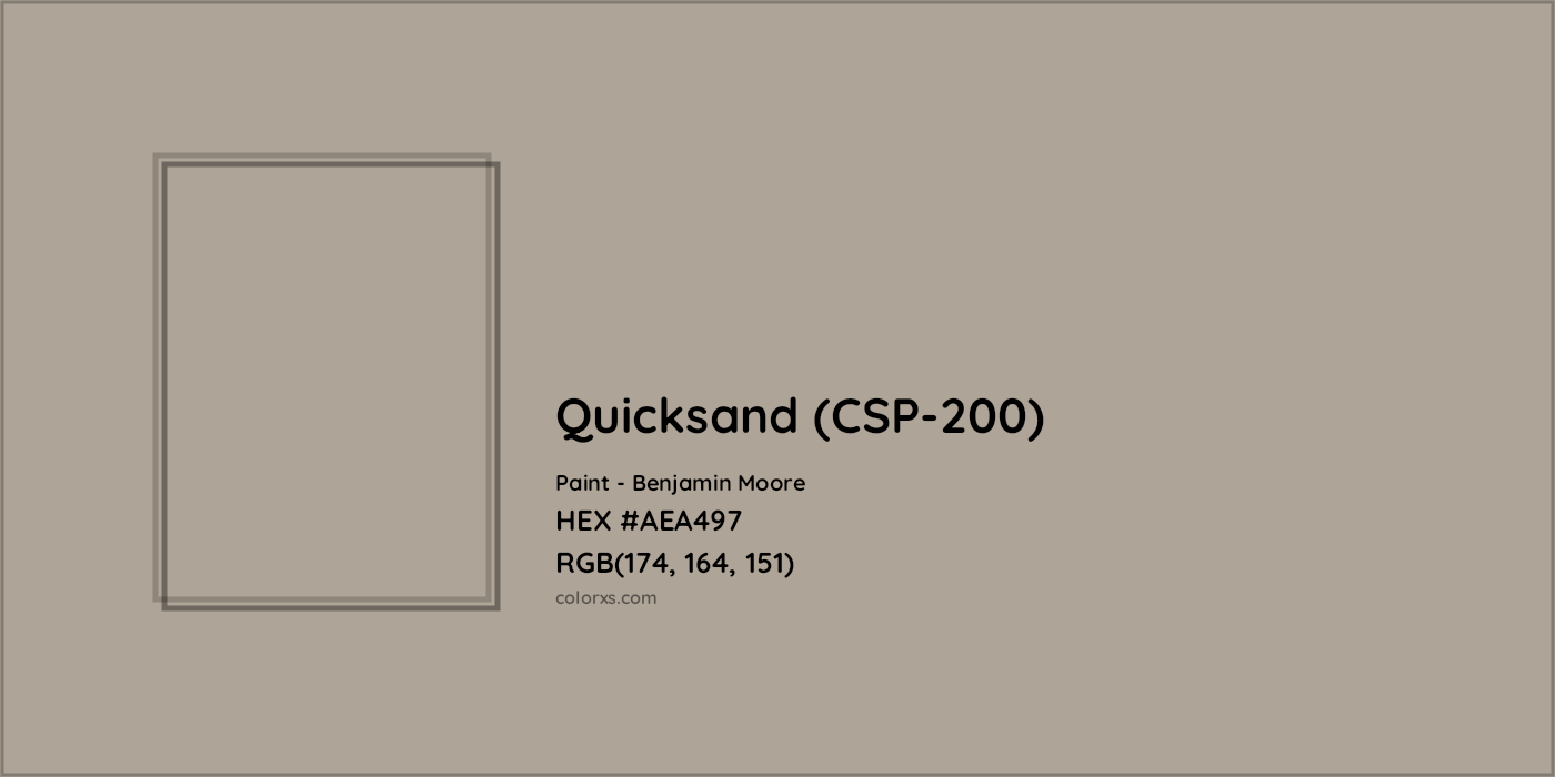 HEX #AEA497 Quicksand (CSP-200) Paint Benjamin Moore - Color Code