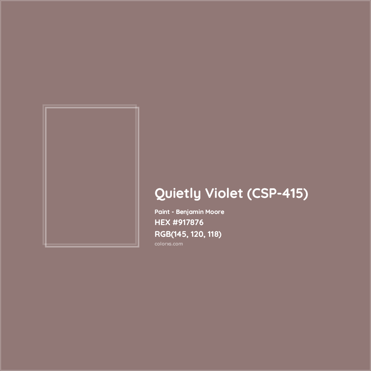 HEX #917876 Quietly Violet (CSP-415) Paint Benjamin Moore - Color Code