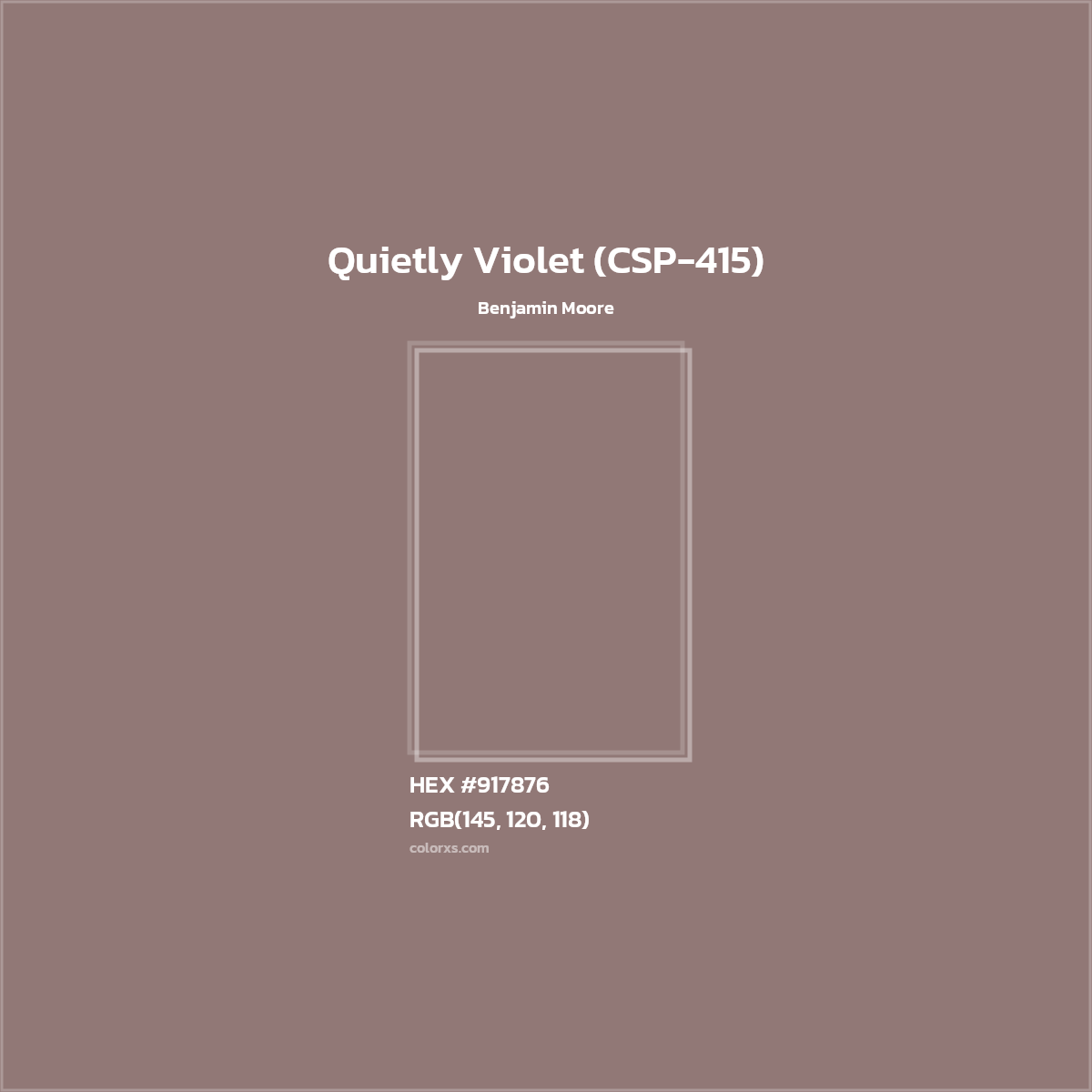 HEX #917876 Quietly Violet (CSP-415) Paint Benjamin Moore - Color Code