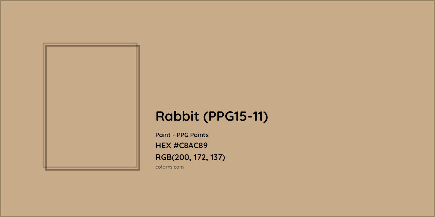 HEX #C8AC89 Rabbit (PPG15-11) Paint PPG Paints - Color Code