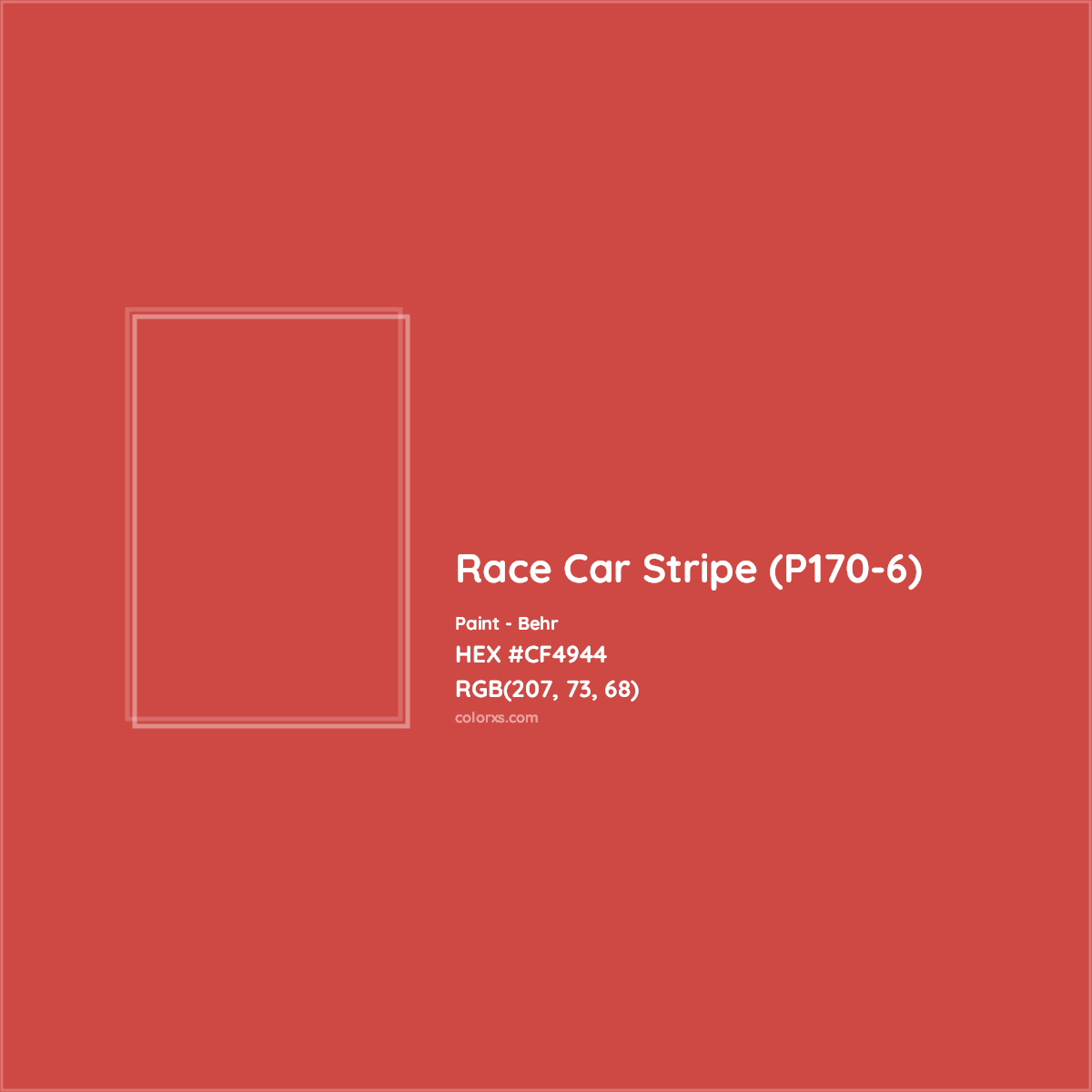 HEX #CF4944 Race Car Stripe (P170-6) Paint Behr - Color Code