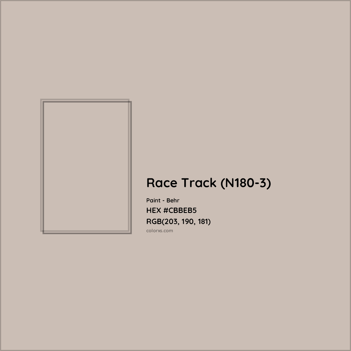 HEX #CBBEB5 Race Track (N180-3) Paint Behr - Color Code