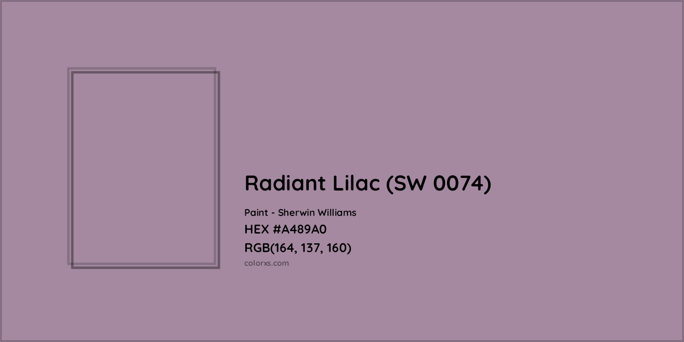 HEX #A489A0 Radiant Lilac (SW 0074) Paint Sherwin Williams - Color Code