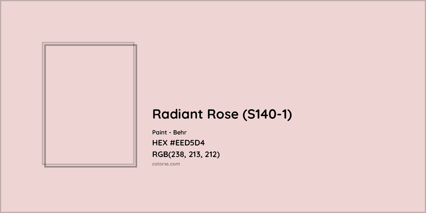 HEX #EED5D4 Radiant Rose (S140-1) Paint Behr - Color Code