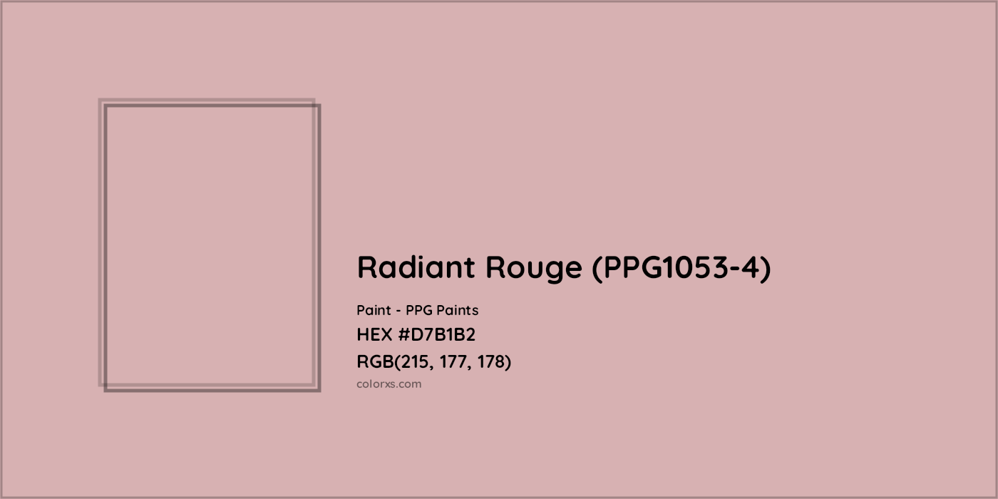 HEX #D7B1B2 Radiant Rouge (PPG1053-4) Paint PPG Paints - Color Code